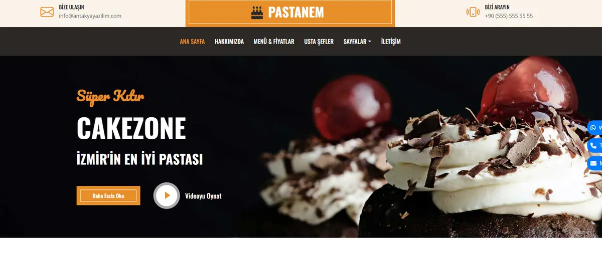 Pastane projesi ekran görüntüsü