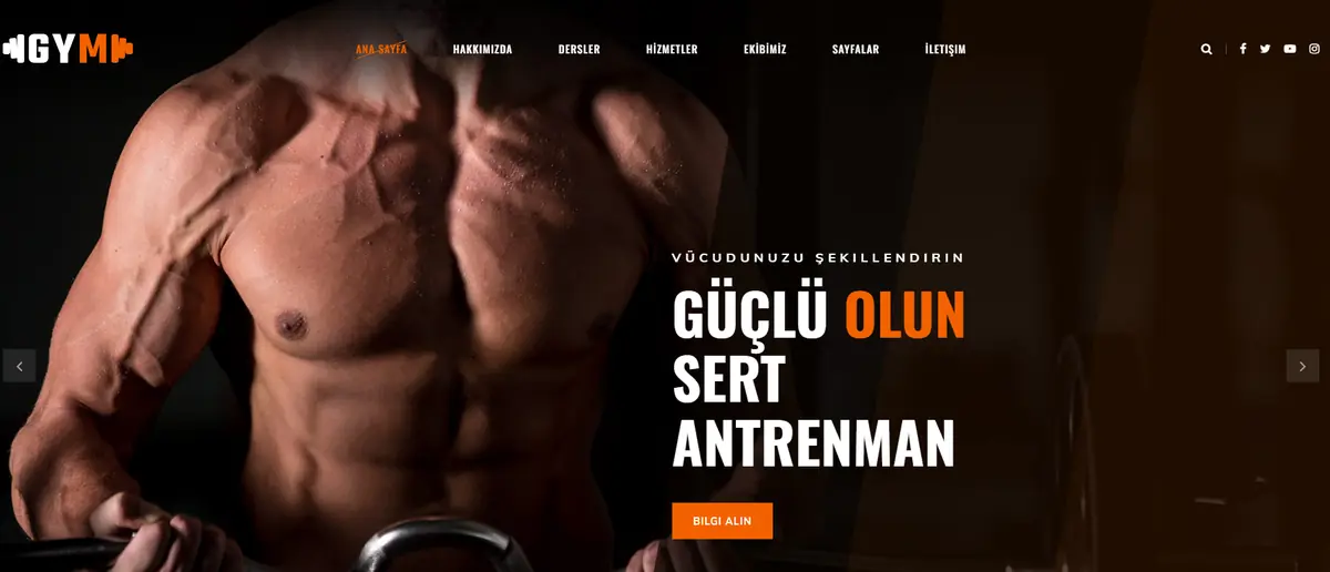 Spor Salonu projesi ekran görüntüsü